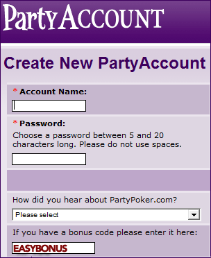 PartyPoker Bonus Code